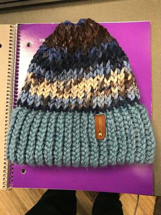 BLUE MULTI COLOR HAT WITH ANXIOUSLOOMER TAG