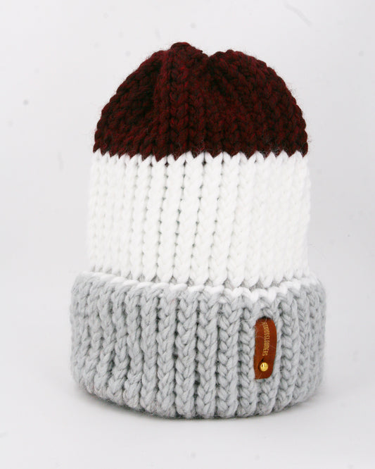 SILVER, WHITE, RED HAT WITH ANXIOUSLOOMERS TAG