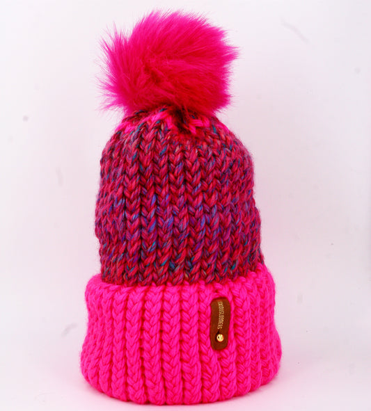 WILD STYLE PINK HAT, PINK POMPOM WITH ANXIOUSLOOMERS TAG