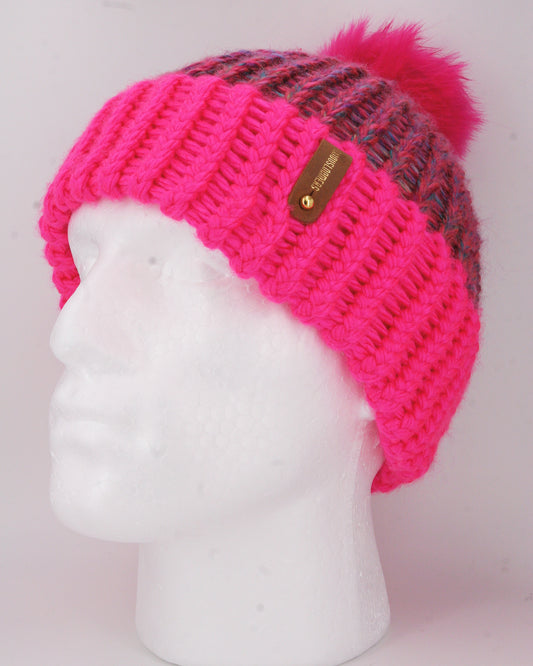 WILD STYLE PINK HAT, PINK POMPOM WITH ANXIOUSLOOMERS TAG