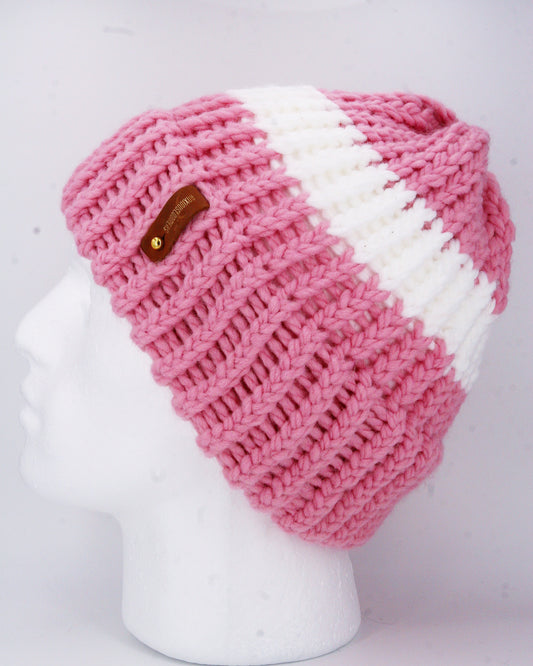 PINK AND WHITE HAT WITH ANXIOUSLOOMER TAG