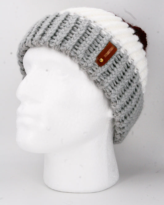 SILVER, WHITE, RED HAT WITH ANXIOUSLOOMERS TAG